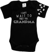 Baby rompertje oma I can't wait to meet you Grandma february-aankondiging bekendmaking grandma-Maat 56