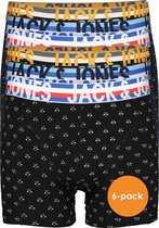 JACK & JONES boxers Jachenrik trunks (6-pack) - blauw uni en dessin - Maat: L