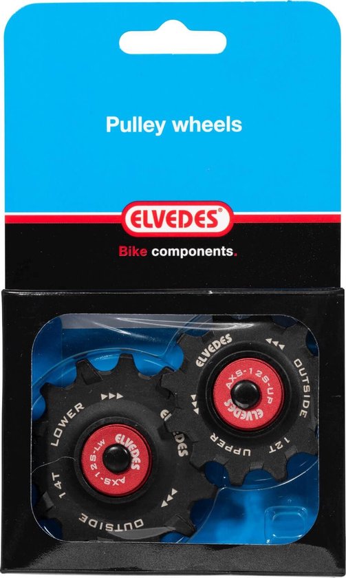 Elvedes Derailleurwieltjes 2020098 12t+14t Keramisch Zwart/rood