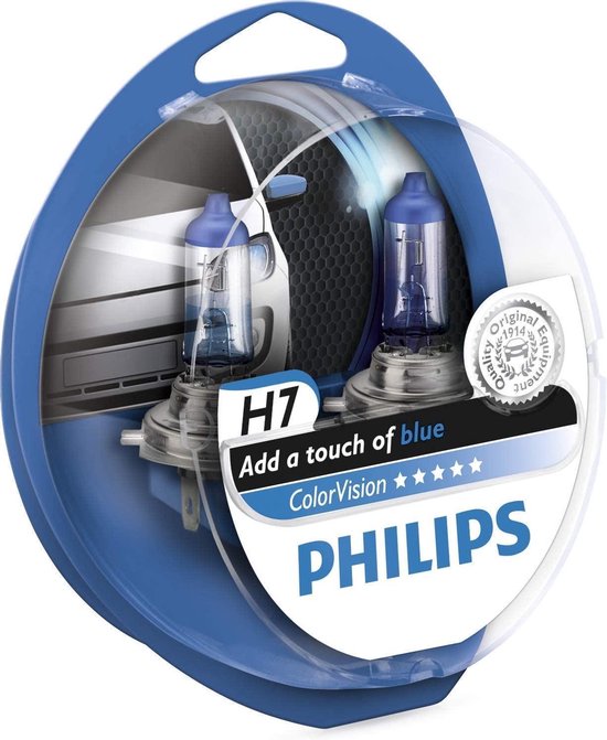 Philips ColorVision H7 Blauw 55W 12V, set à 2 stuks | bol.com