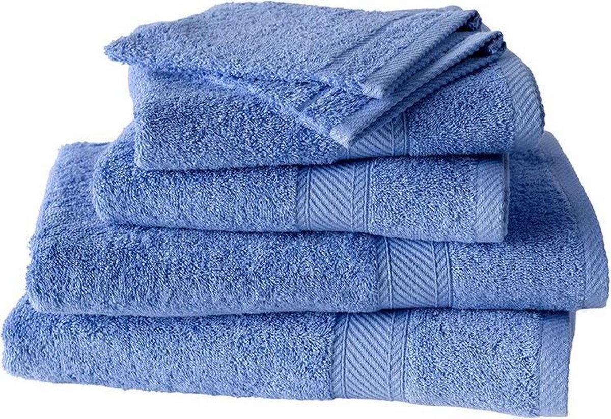 De Witte Lietaer Badhanddoek Stephanie 70 X 140 Cm Marina blauw 2 Stuks