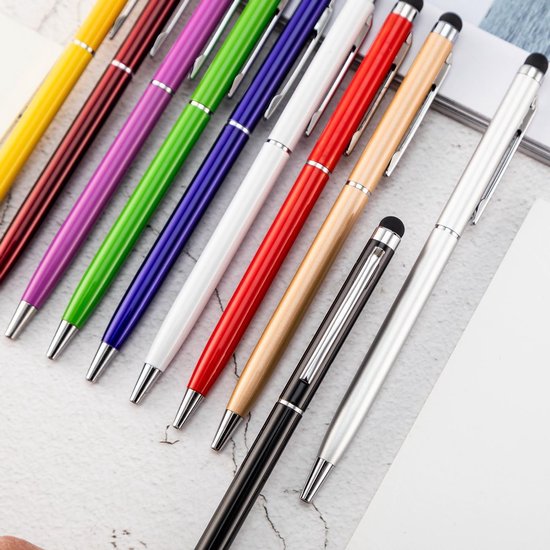 Stylus pen 2 in 1 | Inclusief balpen voor iPad - Samsung -  Smartphone - Laptop - Universeel - Tablet - Touch Pen - Touchscreen Pen | Zwart — afbeelding 2