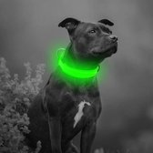 Groene LED halsband Maat XL | honden halsband met verlichting | Licht in donker | 3 standen | LED hondenhalsband | LED hondenhalsband | LED hondenriem | LED hondenriem | Led honden