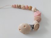 Speenkoord - Just Cute - Roze - beige - luipaard - meisje - kraam cadeau - Mijs