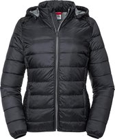 Russell Dames/dames Hooded Nano Gewatteerd Jasje (Zwart)