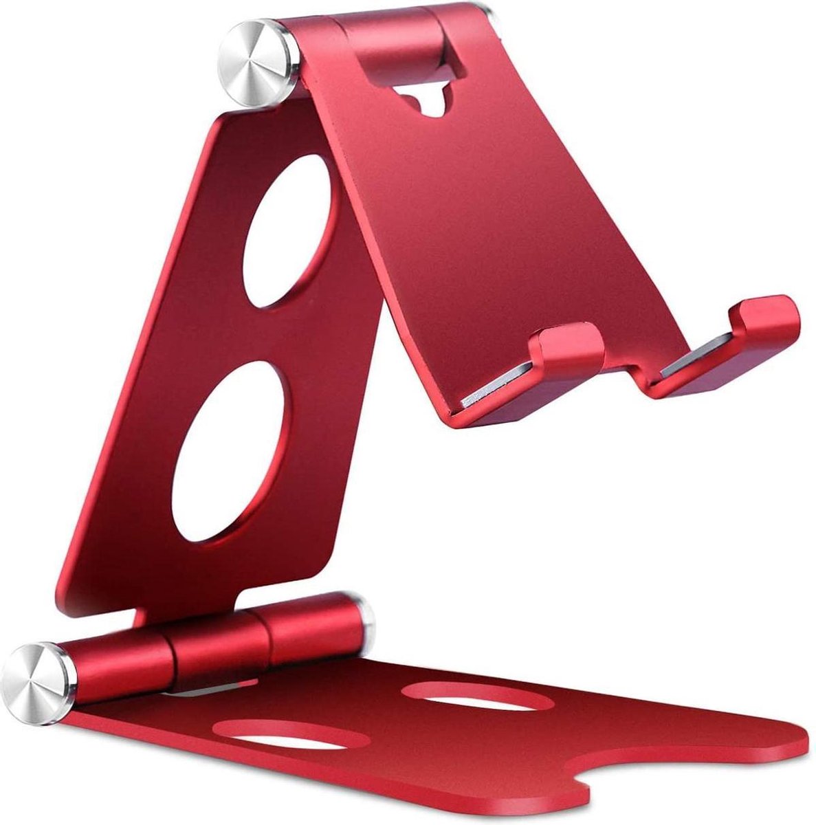 Tablet Houder Opvouwbaar/Inklapbaar - Telefoon, Samsung Galaxy Tab & iPad Standaard voor Bureau of Tafel - Rood