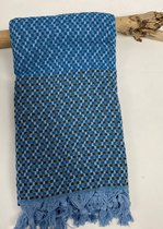 Hamamdoek | Wicker | Blauw | 100 x 180 CM | Strand | Sauna / Wellness | Vakantie | Thuis