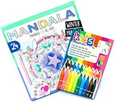 Kleurboek dieren voor kinderen + 10 Kids Creative viltstiften met dubbele punt - Mandala ''Unicorn'' - Kleurboek eenhoorn - Kleuren voor kinderen - Viltstiften voor kinderen - Kleuren - Stift