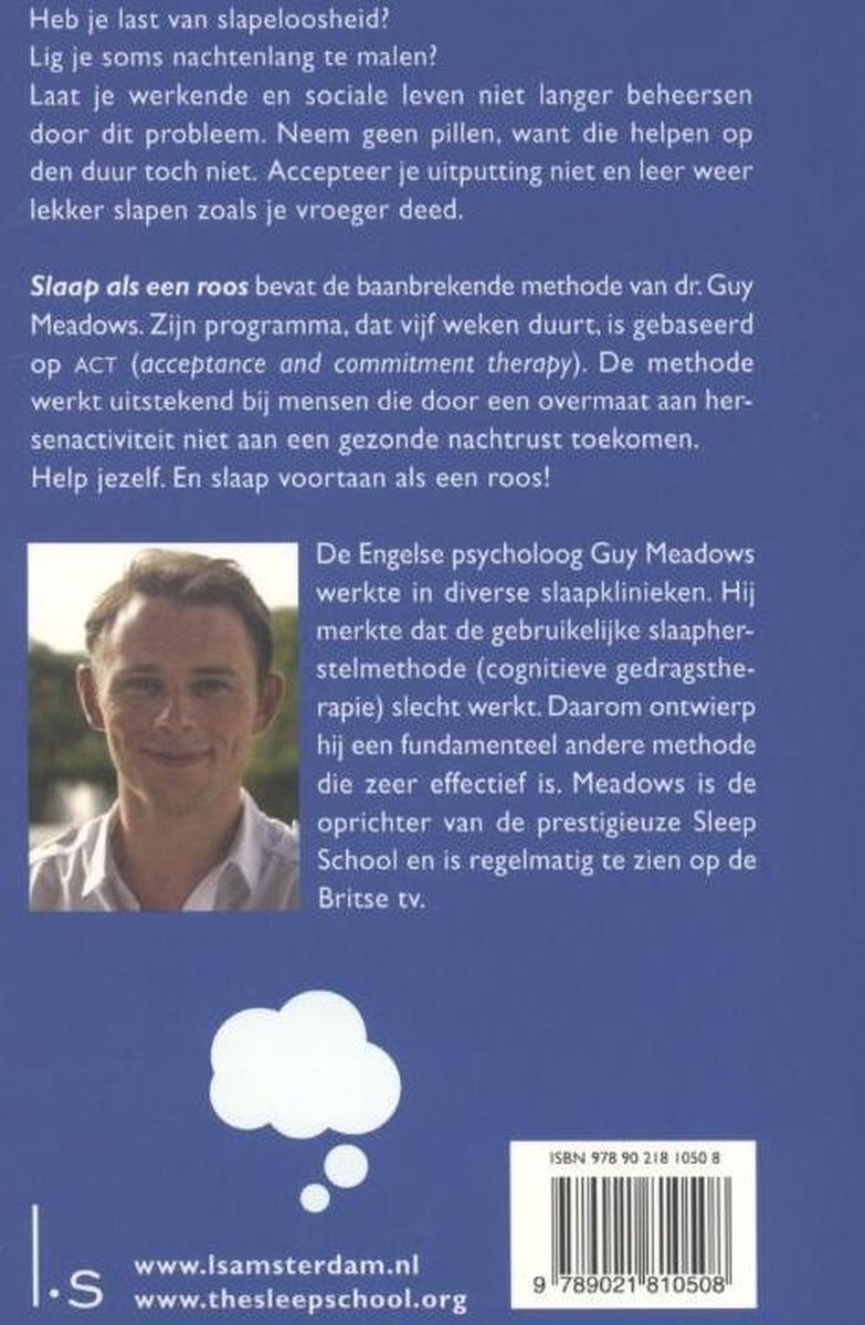 Slaap als een roos - back cover