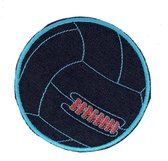 Retro Volleybal XL Patch 9.2 cm / 9.2 cm / Blauw Rood