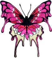 Vlinder Druppelvlinder XXL Strijk Embleem Patch Roze 28.3 cm / 30.5 cm / Roze Beige Zwart