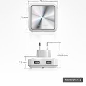 BlitzWolf - BW-LT14 - Nachtlamp - Stopcontact  & Twee USB poorten - Slimme LED Licht Sensor