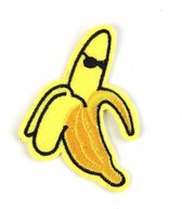 Gele Banaan Open Schil Zonnebril Strijk Embleem Patch 5.5 cm / 7 cm / Geel Oranje