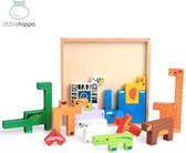 Houten dieren puzzel - Stapel blokken - Houten Speelgoed - Puzzelen & stapelen - Educatief speelgoed - Diverse Kleuren