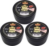 3x 250 ml tecur noble schoensmeer bruin, schoensmeer