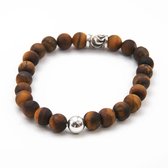 OZZ Silver & Gold - Tiger’s Eye 8mm Bracelet - Tijgeroog 8mm armband