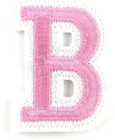 Alfabet Strijk Letter Embleem Patches Roze Wit Letter B / 3.5 cm / 4.5 cm