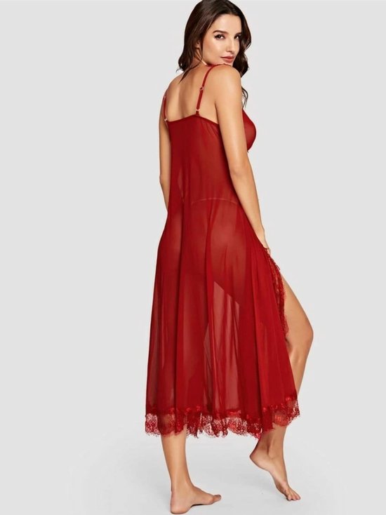 Starblazia Satijnen Nachthemd Dames Nachtjapon Lang met V-Hals Babydoll Lingerie Sexy voor Dames Negligé Slipdress Zacht Bandjes Nachtjurk