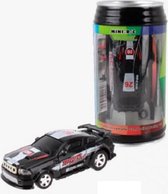 Mini RC auto Ford Mustang zwart in frisdrank blikje supergaaf kado