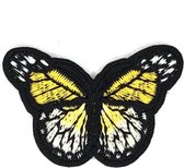 Kleine Vlinder Strijk Embleem Patch Keuze Uit Verschillende Kleuren 4,5 x 2,5 cm Geel