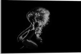 Acrylglas - Meisje met Stofwolk (zwart/wit) - 60x40cm Foto op Acrylglas (Wanddecoratie op Acrylglas)