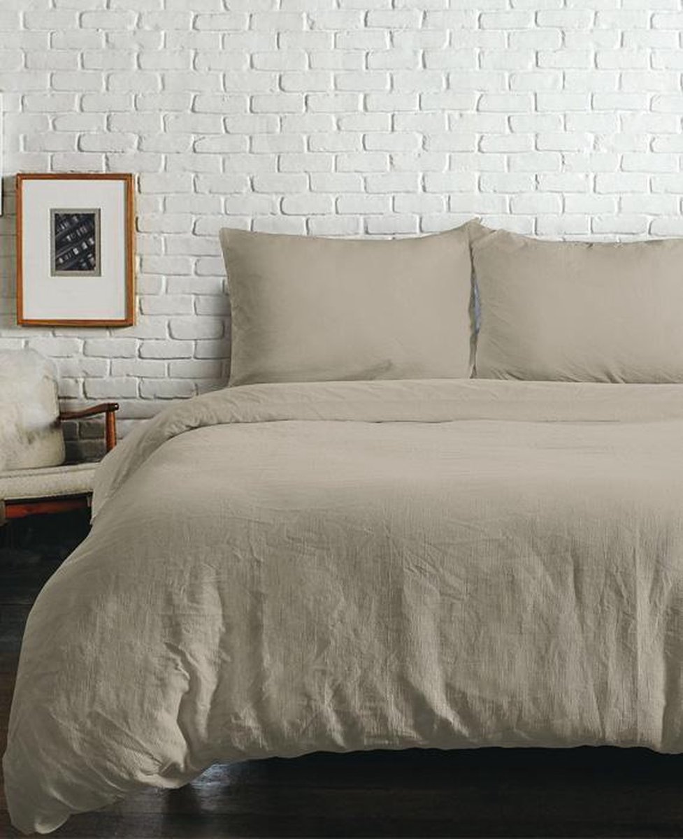 YELLOW Louise Dekbedovertrek - Litsjumeaux - 240x200/220 cm - Sand