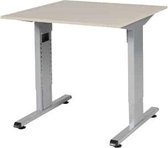 Schaffenburg Verstelbaar Bureau - 80x80 Eiken - alu frame