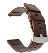 Horlogeband van Leer voor Armani | 22 mm | Horloge Band - Horlogebandjes | Bruin met Zilveren Gesp
