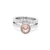 Melano Twisted Sparkle like glitter ring set - dames - zilverkleurig - maat 48