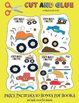 Worksheets for Kids (Cut and Glue - Monster Trucks)