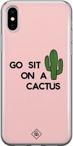 iPhone XS Max hoesje siliconen - Go sit on a cactus | Apple iPhone Xs Max case | TPU backcover transparant