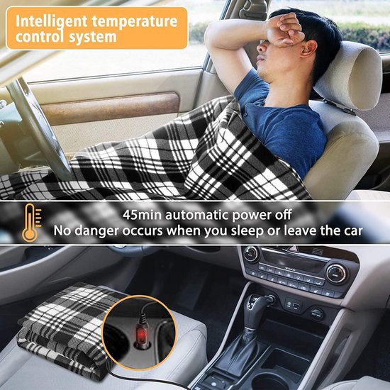 Manta de coche con calefacción eléctrica de batería recargable de 12V de cuerpo