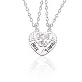 Kasey Vriendschapsketting - BFF ketting voor 2 - Best Friends - Hart met steentjes