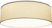 LED plafondlamp rond met sterreneffect - warmwit - 22 Watt - 14 x 40 x 40 cm - Design stof plafondlamp wit met montagemateriaal