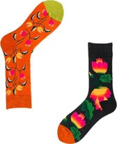 Binkie Socks Box | 2 Paar Unisex Sokken | Happy Flower Paradise Sokken Box |  Maat 43-46