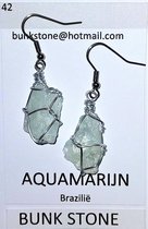 Bunkstone - Livraison gratuite - Aquamarijn- Boucles d'oreilles- Boucles d'oreilles pendantes' oreilles - Pierre gemme