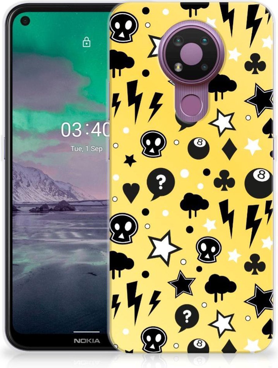 Silicone Back Case Nokia 3.4 Punk Geel