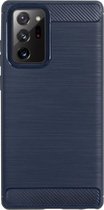 BMAX Carbon soft case hoesje voor Samsung Galaxy Note 20 Ultra / Soft cover / Telefoonhoesje / Beschermhoesje / Telefoonbescherming - Blauw