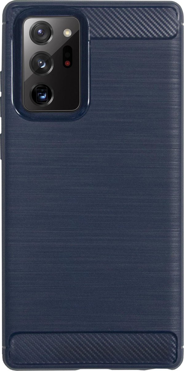 BMAX Carbon soft case hoesje geschikt voor Samsung Galaxy Note 20 Ultra / Soft cover / Telefoonhoesje / Beschermhoesje / Telefoonbescherming - Blauw