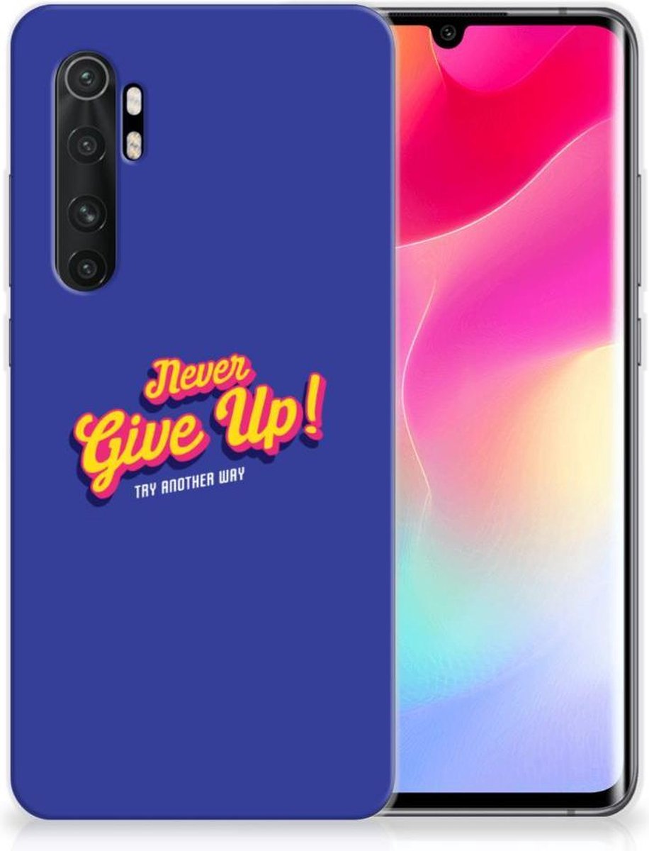 Xiaomi Mi Note 10 Lite Siliconen hoesje met naam Never Give Up