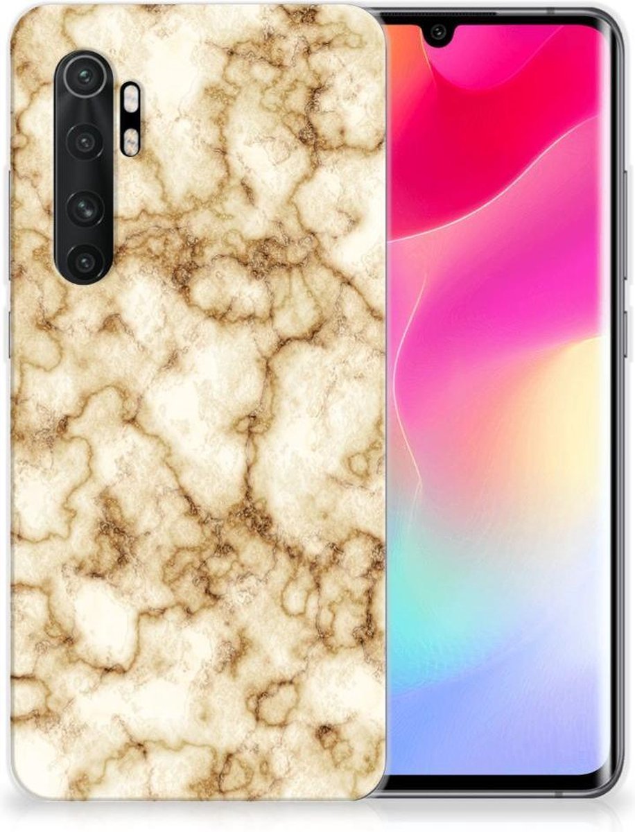 Xiaomi Mi Note 10 Lite TPU Siliconen Hoesje Marmer Goud