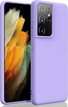HB Hoesje Geschikt voor Samsung Galaxy S21 Ultra Paars - Siliconen Back Cover