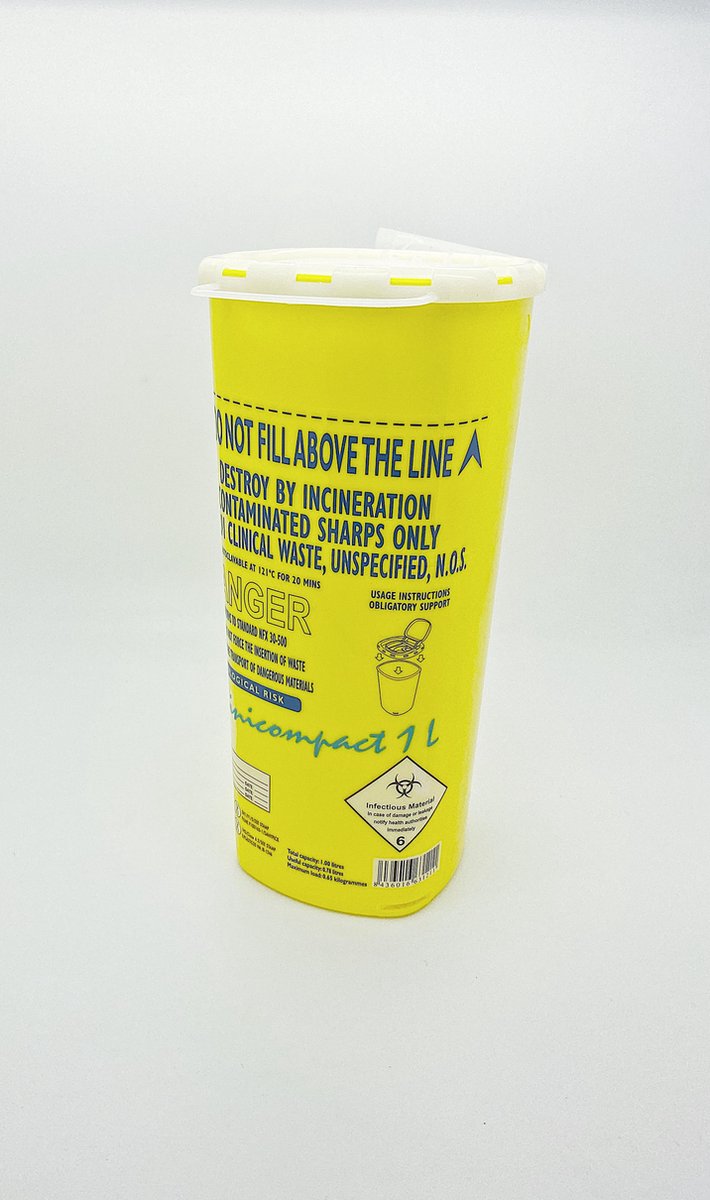 Sanypick Minicompact Naaldencontainer 1 Liter - 10 stuks