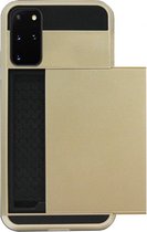 ADEL Kunststof Back Cover Hardcase Hoesje Geschikt voor Samsung Galaxy S20 Plus - Pasjeshouder Goud