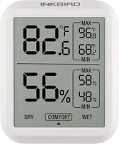 Inkbird ITH-20 Digitale Hygrometer Thermometer, Temperatuur-vochtigheidsmeter, ℃ / ℉-schakelaar, LCD-scherm, Binnen- en Buitenmonitor voor Magazijn, Huis, Kantoor, Kas
