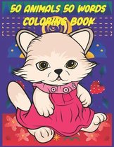 50 Animals 50 Words Coloring Book