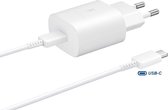 PEPPER JOBS 25W USB C Oplader – snellader samsung S21 – usb c oplader - usb c naar usb c kabel (1m) – usb c lader - Wit