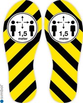 Simbol - Vloerstickers Sets van 2 Voetstappen - Voetstapstickers - Looproute - Anti-Slip - Formaat 20 cm. hoog