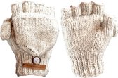 Wollen Vingerhandschoenen met Flapje Wit