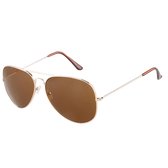 IZZLE Zonnebril Aviator 2235 - Dames/Heren - UV400 bescherming - Bruin met koper montuur/Gekleurd glas